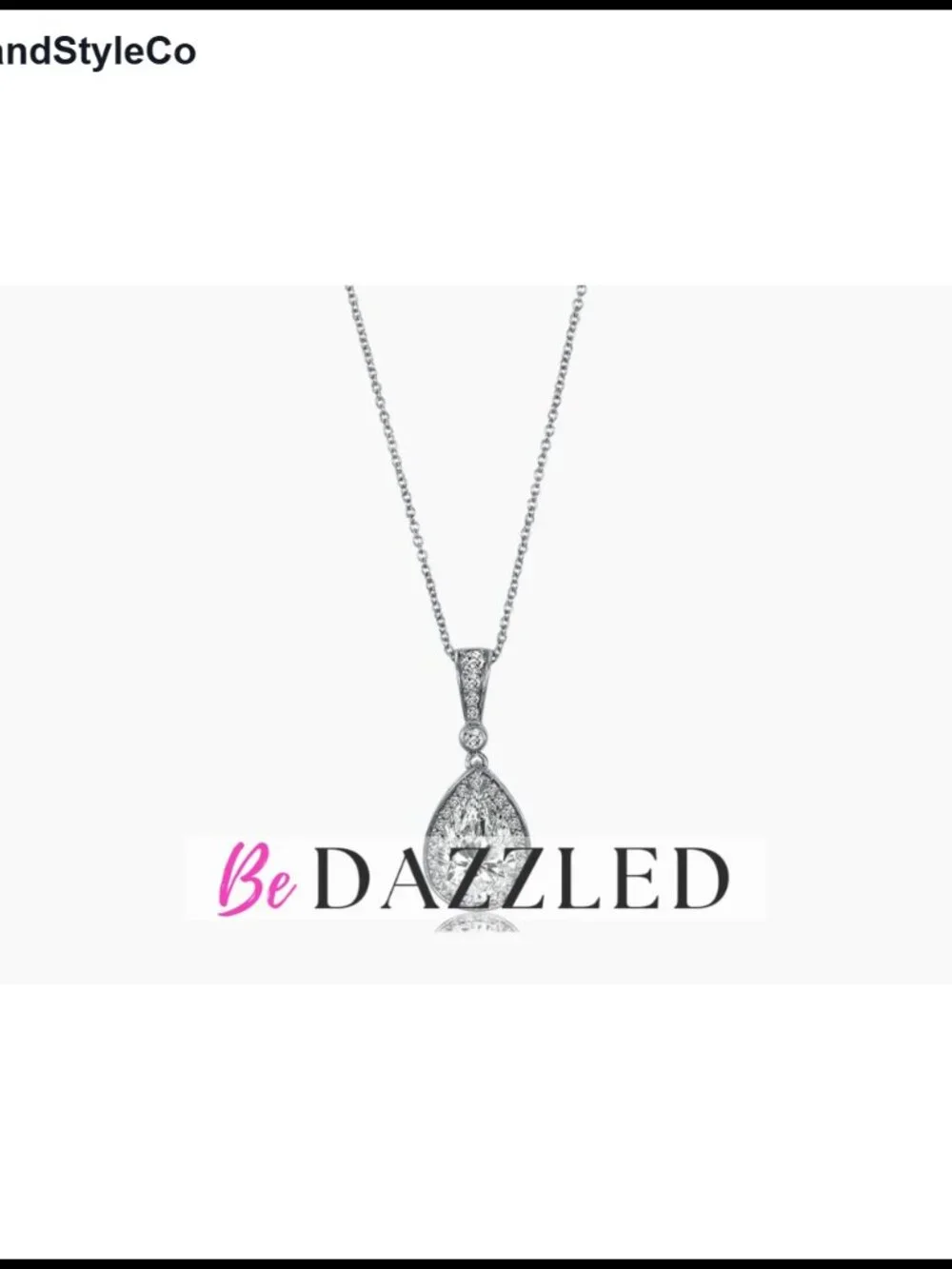 Sterling Silver Halo Pendant Necklace CZ Pear Cut 16